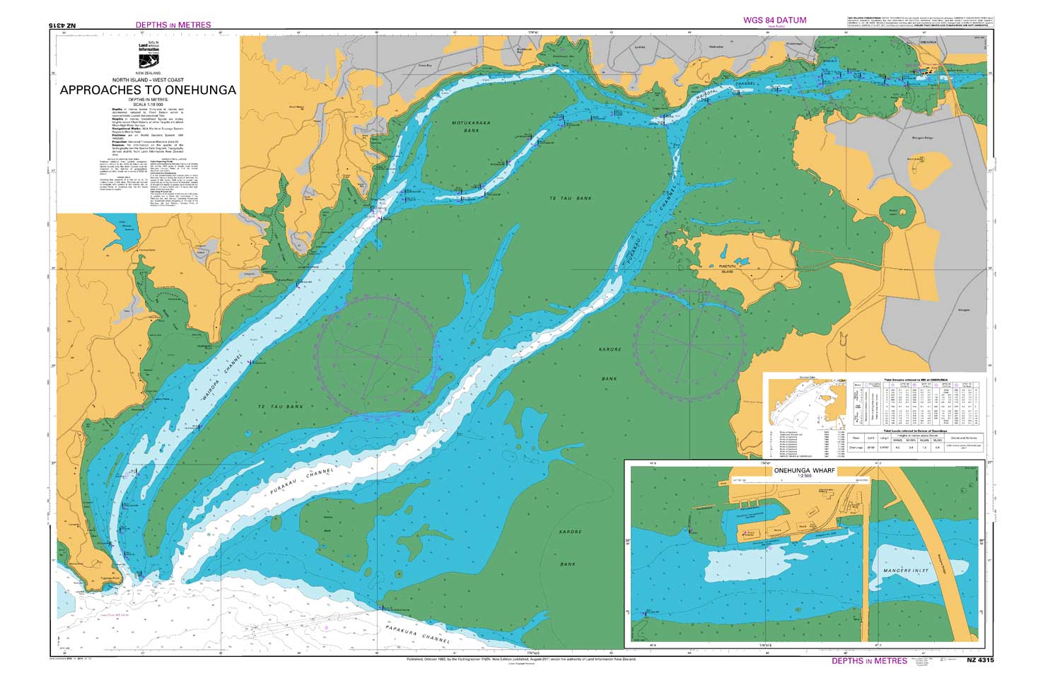 NZ 4315 Approaches to Onehunga - Onehunga Wharf Chart
