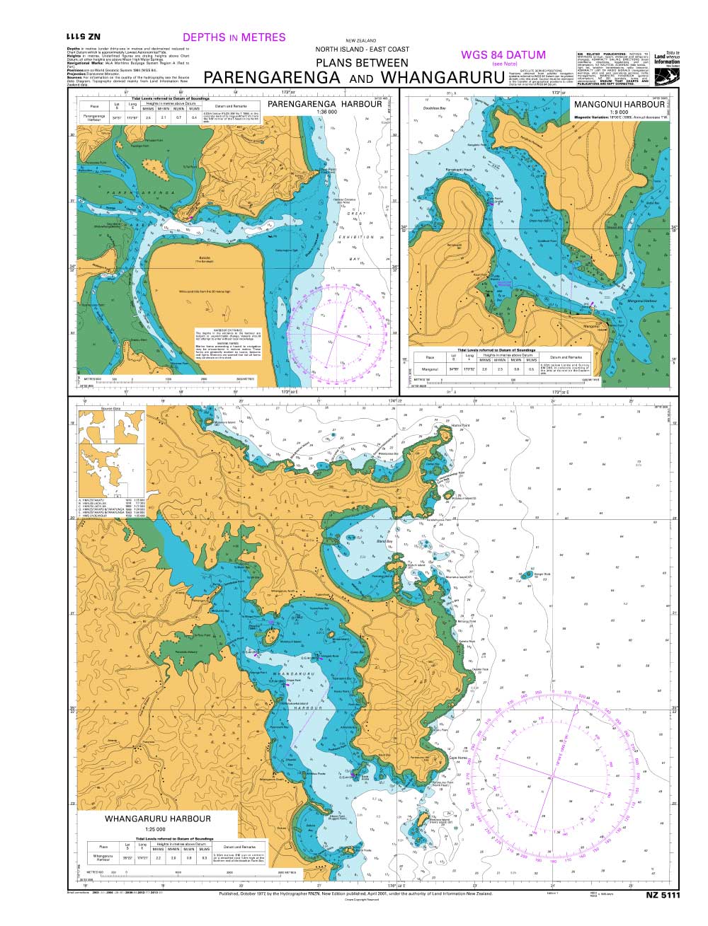 NZ 5111 Plans Between Parengarenga and Whangaruru Chart