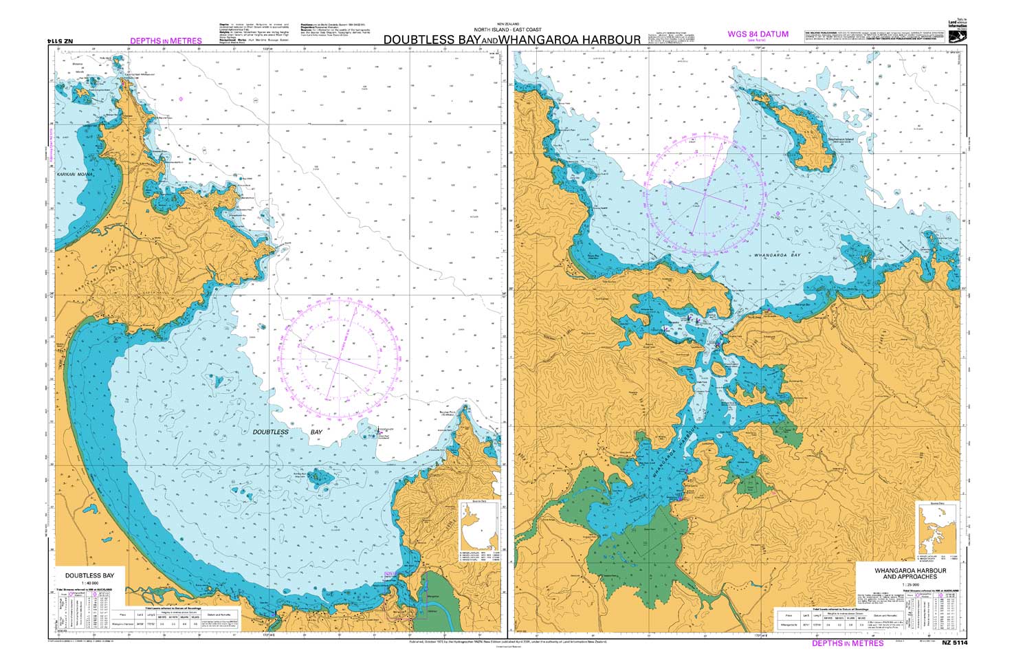 NZ 5114 Doubtless Bay and Whangaroa Harbour Chart