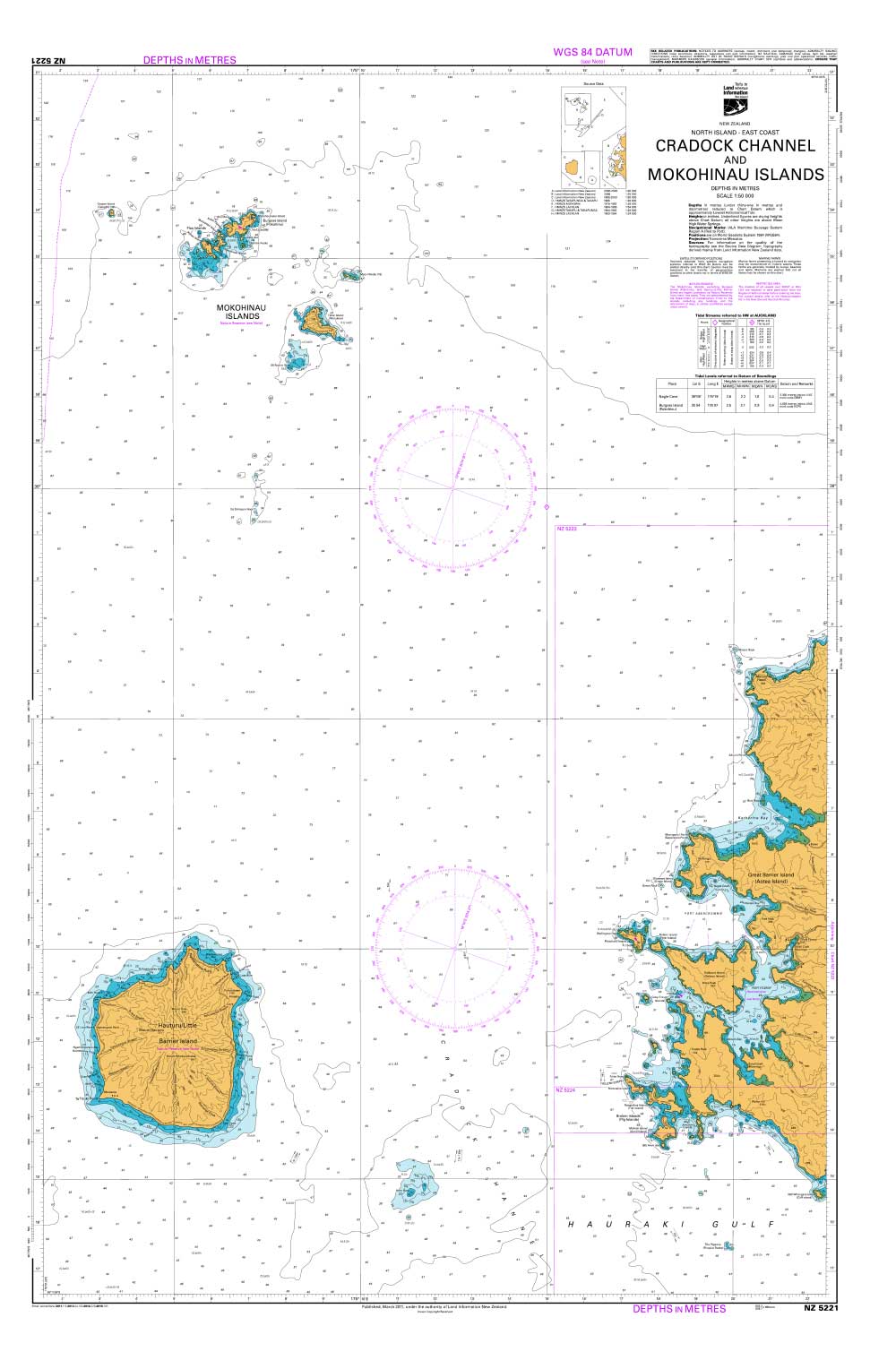 NZ 5221 Cradock Channel and Mokohinau Islands Chart
