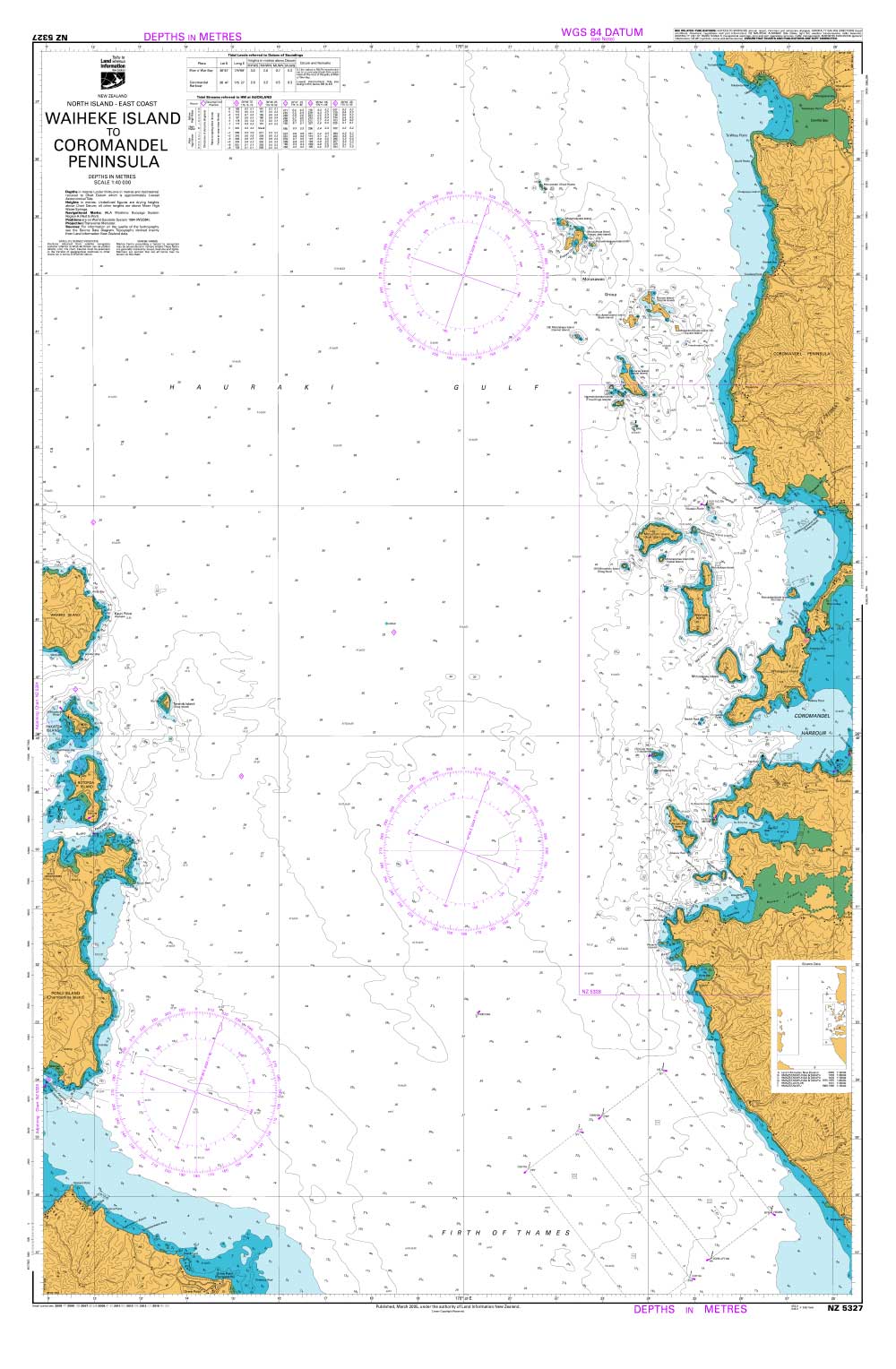 NZ 5327 Waiheke Island to Coromandel Peninsula Chart