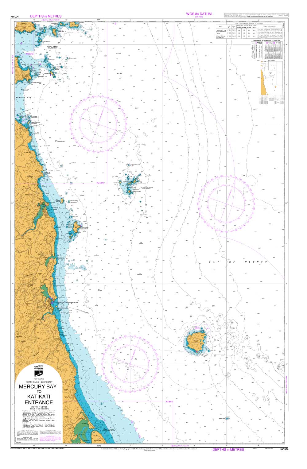 NZ 534 Mercury Bay to Katikati Entrance Chart