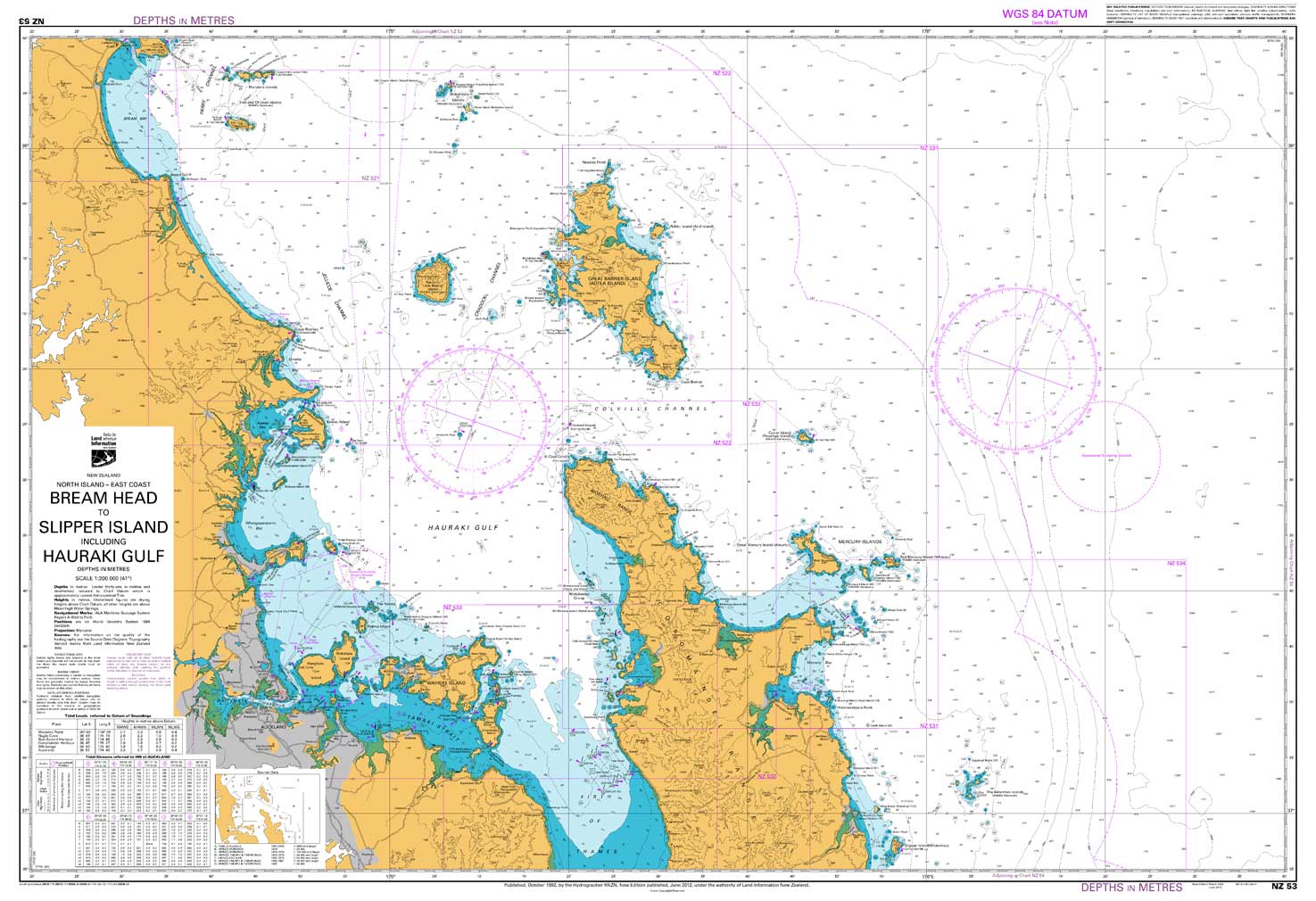 NZ 53 Bream Head to Slipper Island including Hauraki Gulf Chart