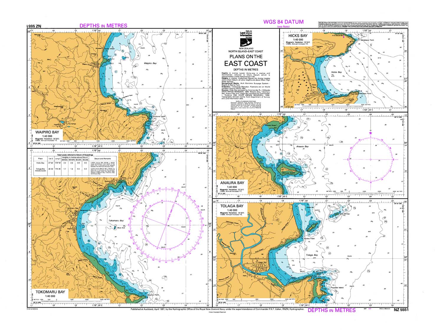 NZ 5551 Plans on the East Coast Chart