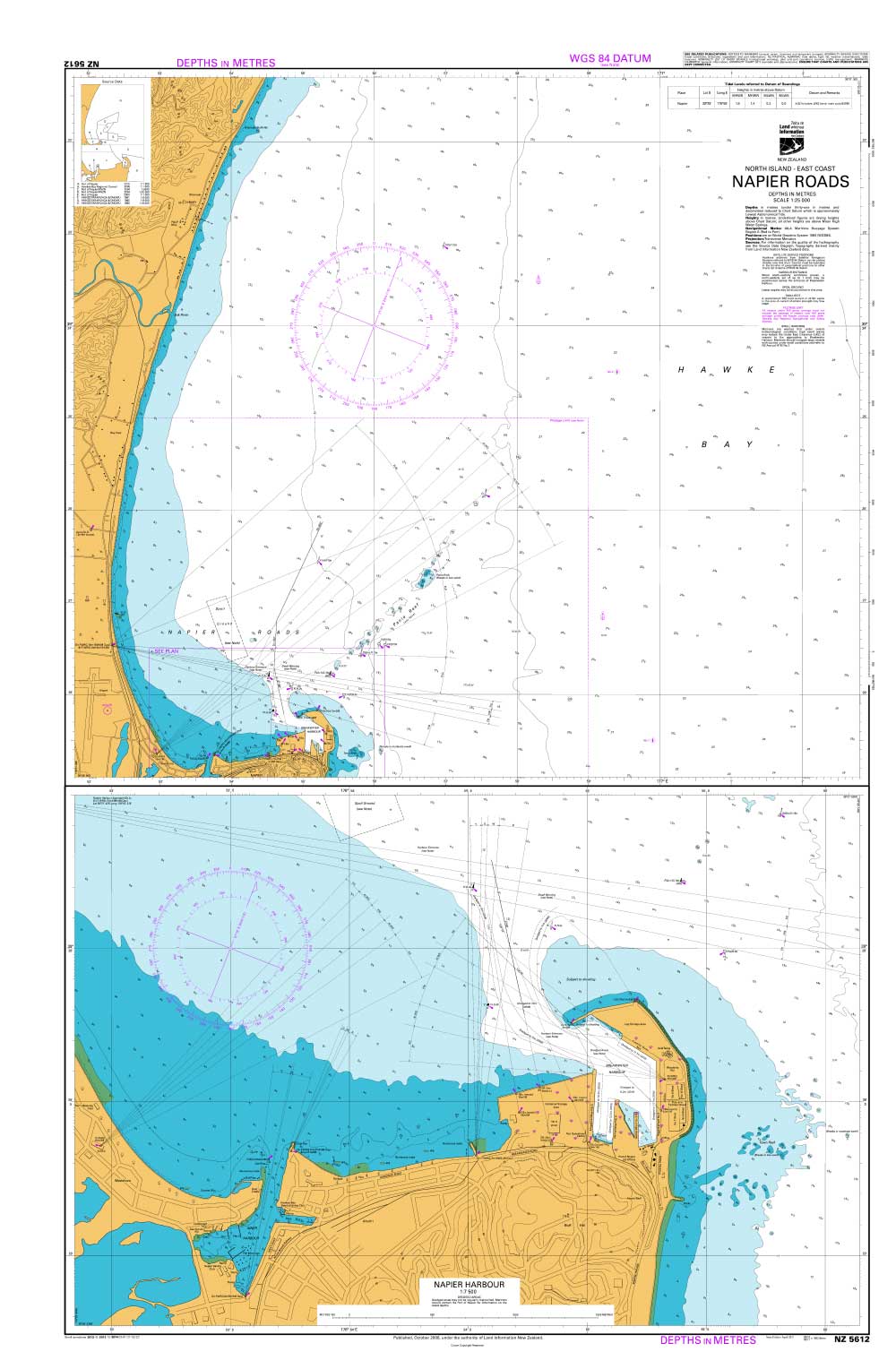 NZ 5612 Napier Roads - Napier Harbour Chart