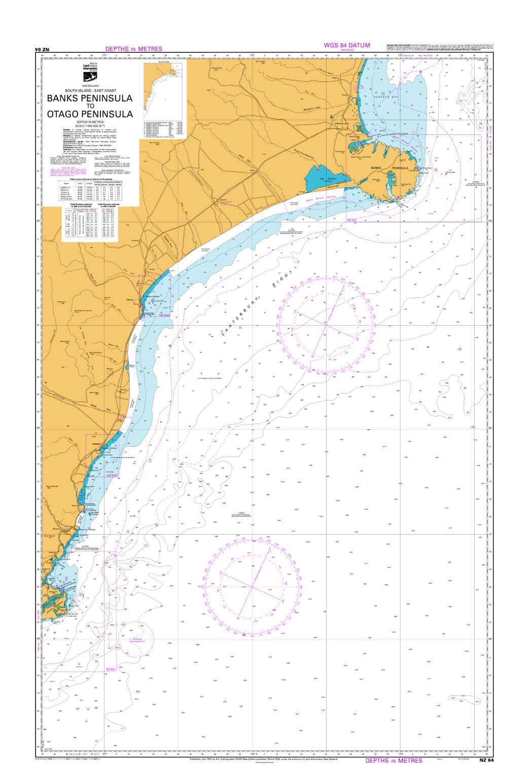 NZ 64 Banks Peninsula to Otago Peninsula Chart