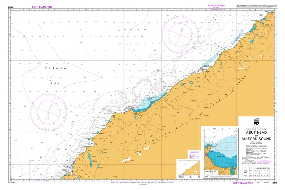 Buy NZ 73 Abut Head to Milford Sound Jackson Bay Chart online at