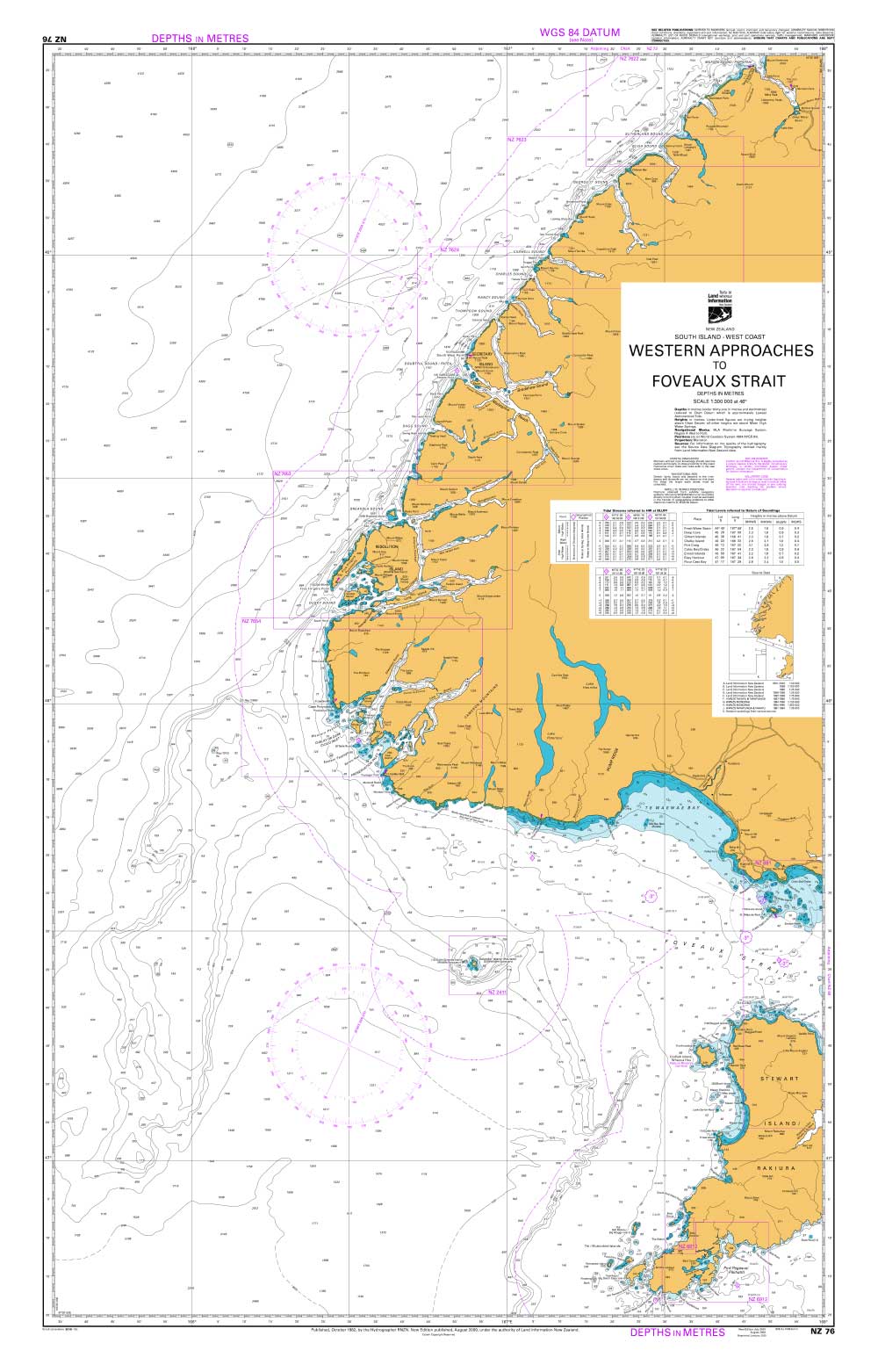 NZ 76 Western Approaches to Foveaux Strait Chart