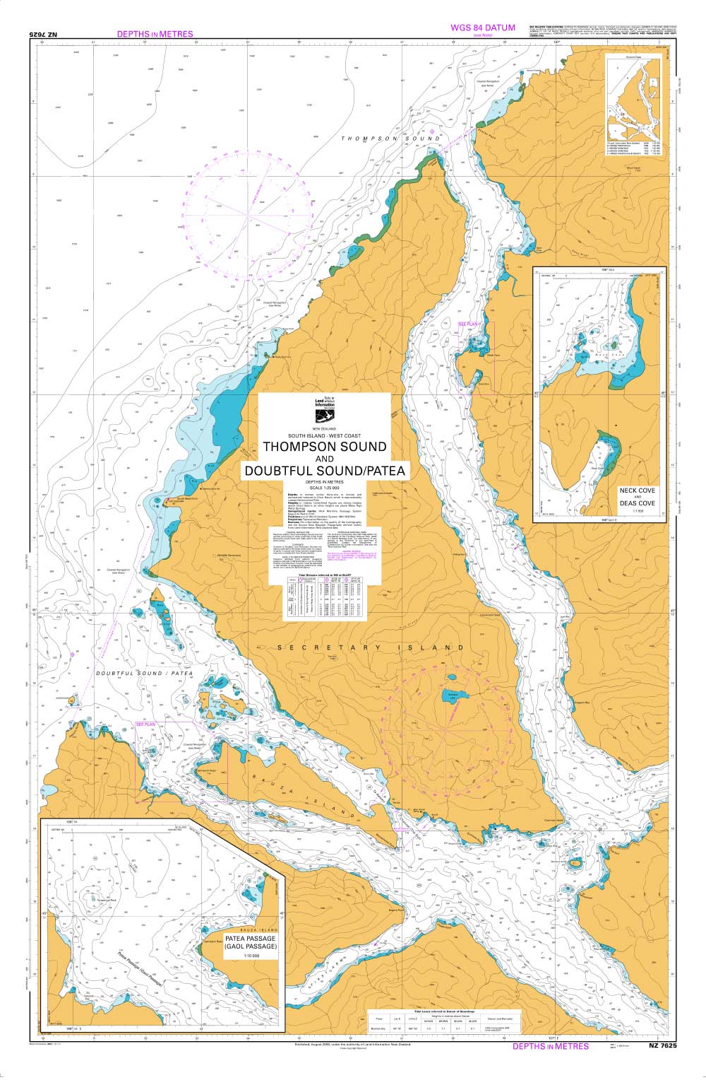 NZ 7625 Thompson Sound and Doubtful Sound / Patea Chart