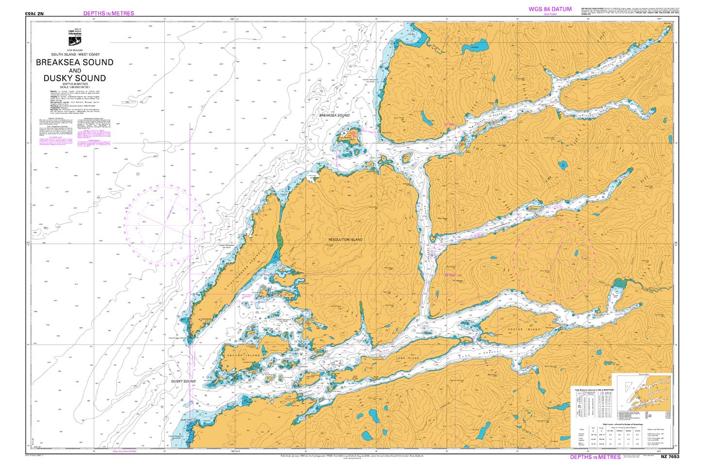 NZ 7653 Breaksea and Dusky Sounds Chart