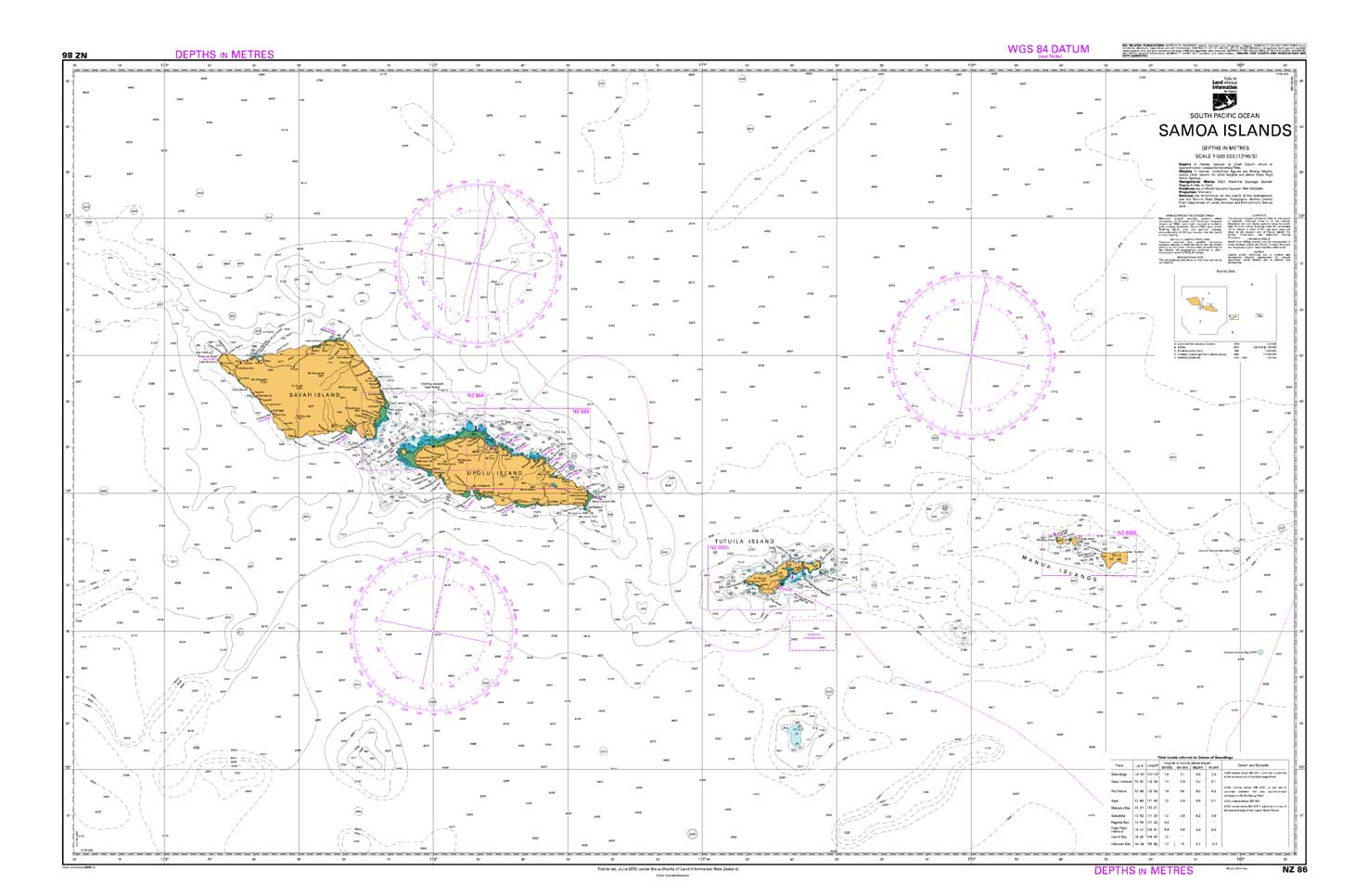 NZ 86 Samoa Islands Chart