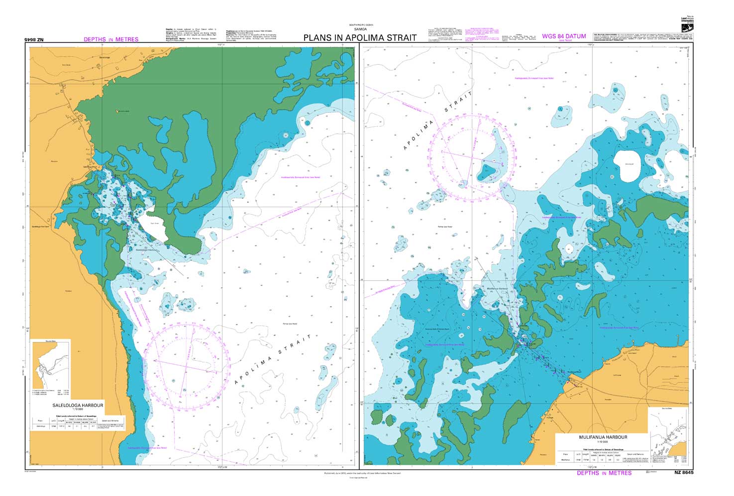 NZ 8645 Plans in Apolima Strait Chart
