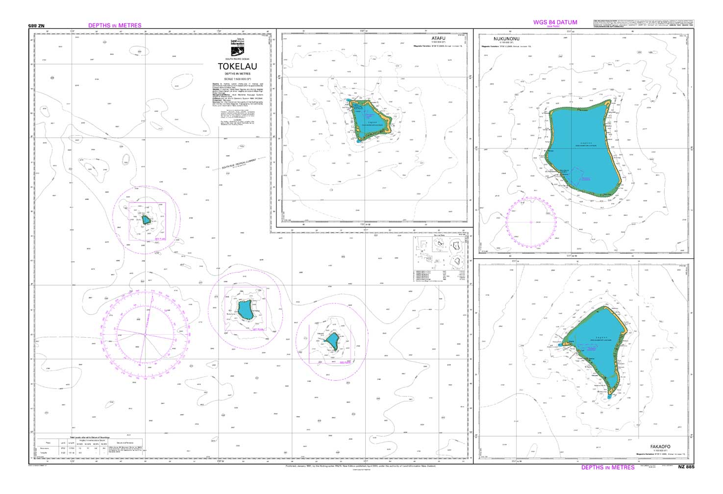 NZ 885 Tokelau Chart