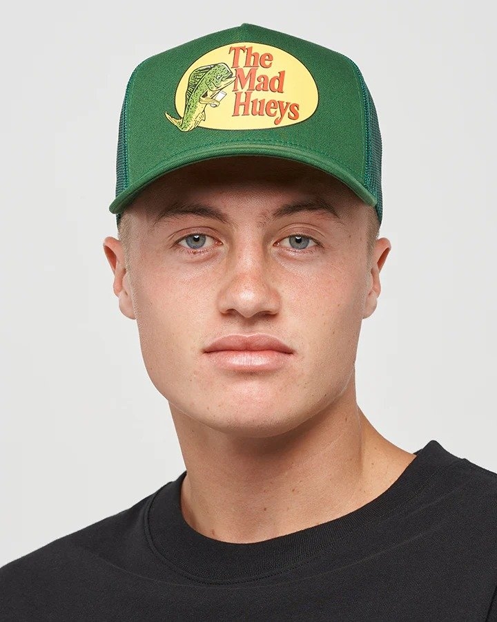 The Mad Hueys Pro Hueys Twill Trucker Cap Pine Green