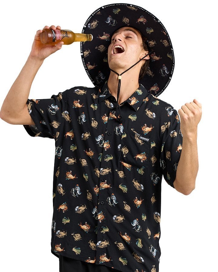 The Mad Hueys Drink Like A Fish Button-Up Shirt
