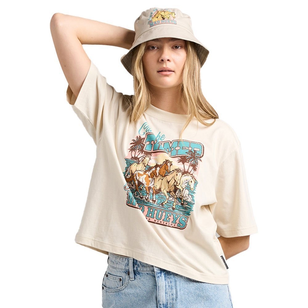 The Mad Hueys Can't Be Tamed Womens Boxy T-Shirt Stone M