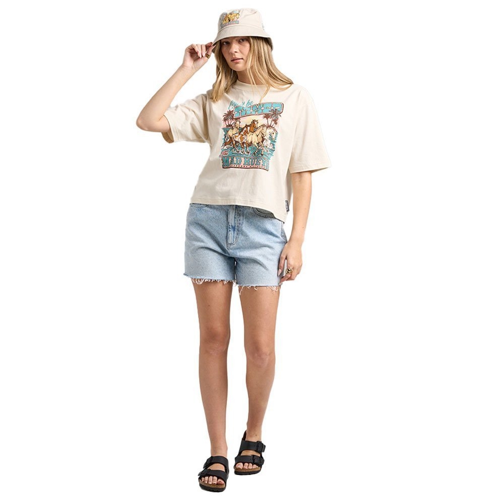 The Mad Hueys Can't Be Tamed Womens Boxy T-Shirt Stone M