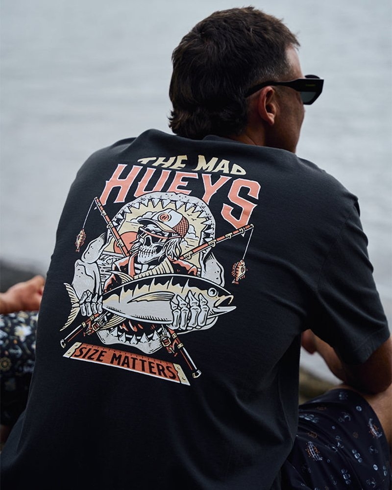 The Mad Hueys Size Matters Mens T-Shirt Vintage Black