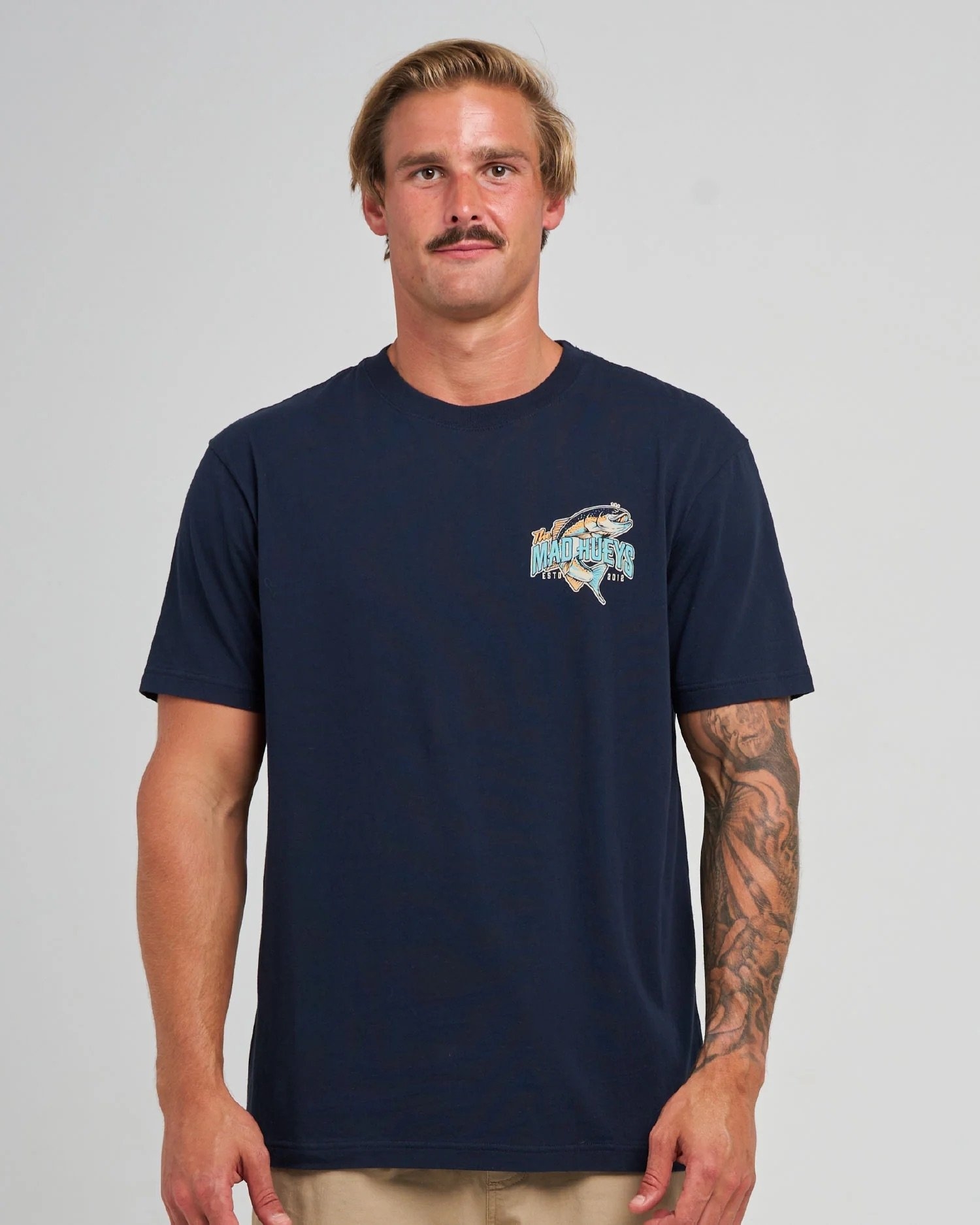 The Mad Hueys Down To Fish Mens T-Shirt Navy