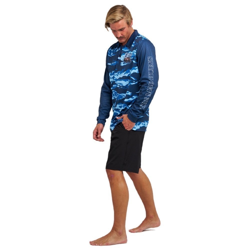 The Mad Hueys Send It Mens UPF50+ Fishing Jersey Navy