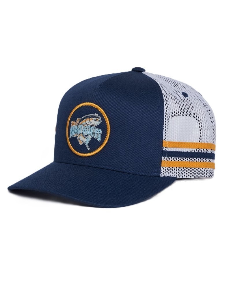 The Mad Hueys Down To Fish Twill Trucker Cap Navy