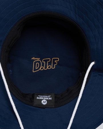 The Mad Hueys Down To Fish Wide Brim Hat Navy L/XL