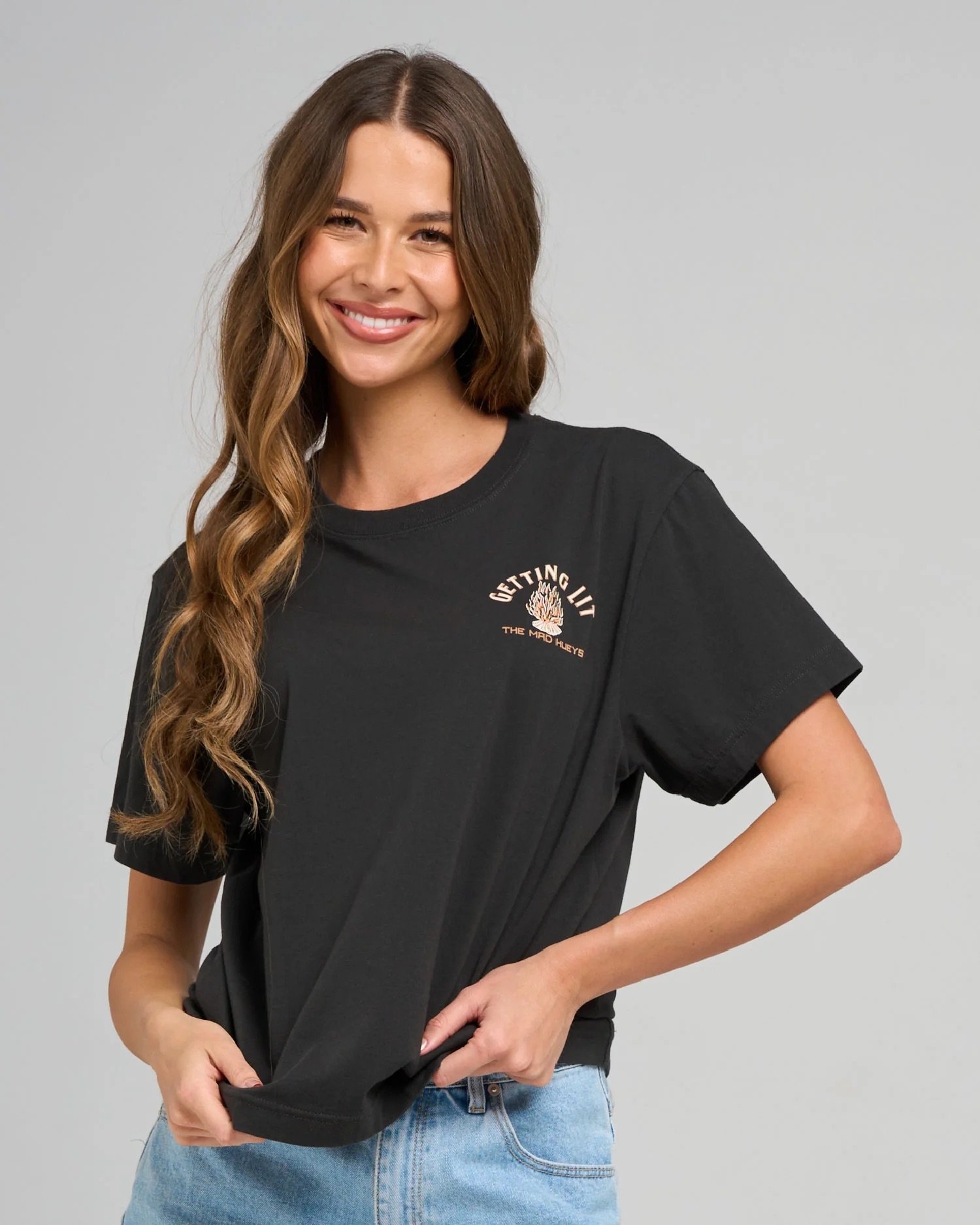 The Mad Hueys Getting Lit Womens T-Shirt Vintage Black