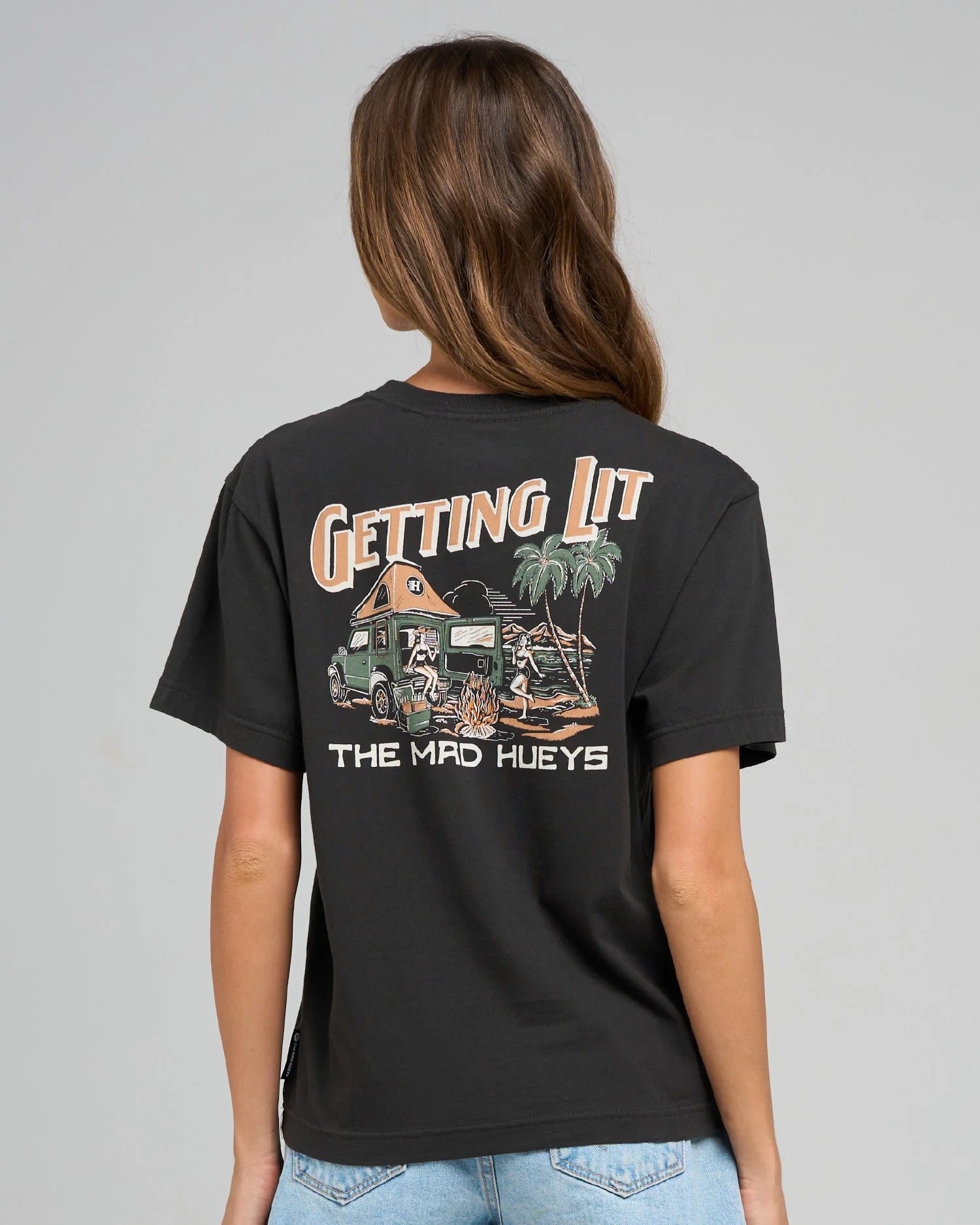 The Mad Hueys Getting Lit Womens T-Shirt Vintage Black