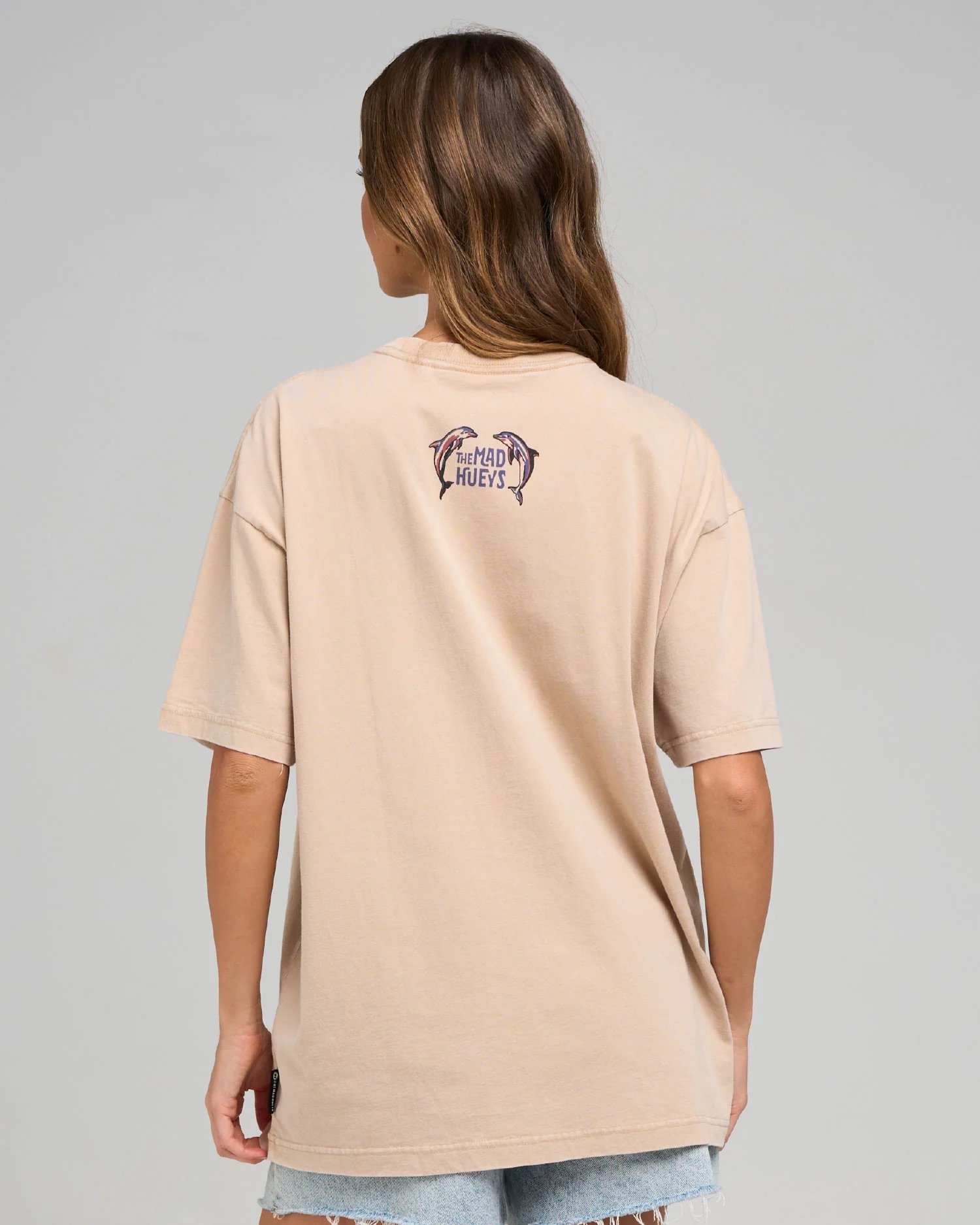The Mad Hueys Flip Side Womens T-Shirt Dress Washed Latte