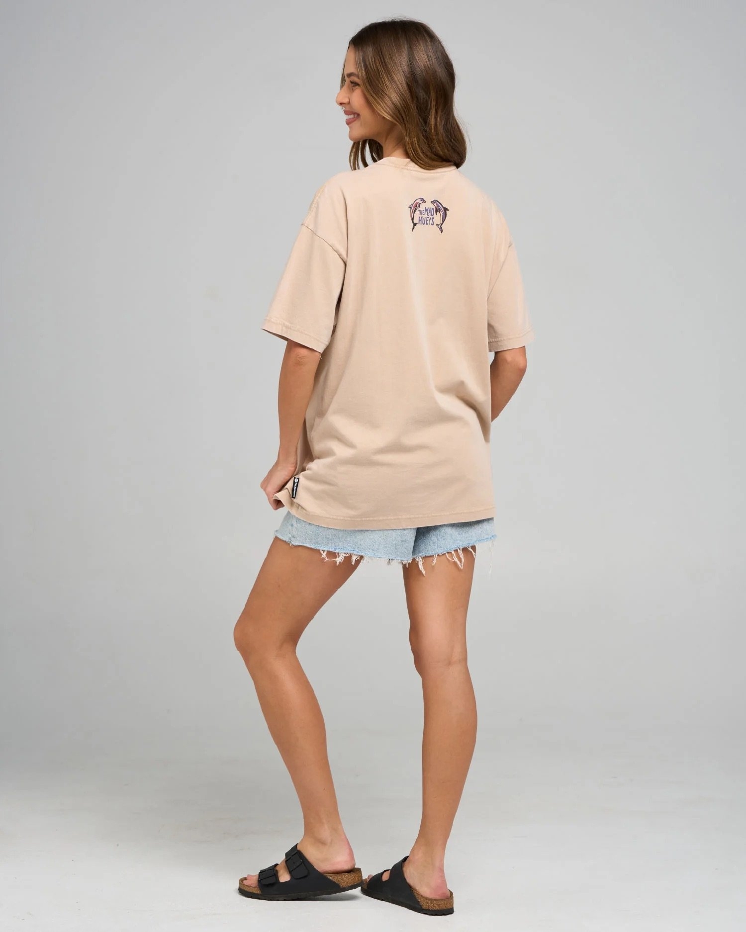 The Mad Hueys Flip Side Womens T-Shirt Dress Washed Latte