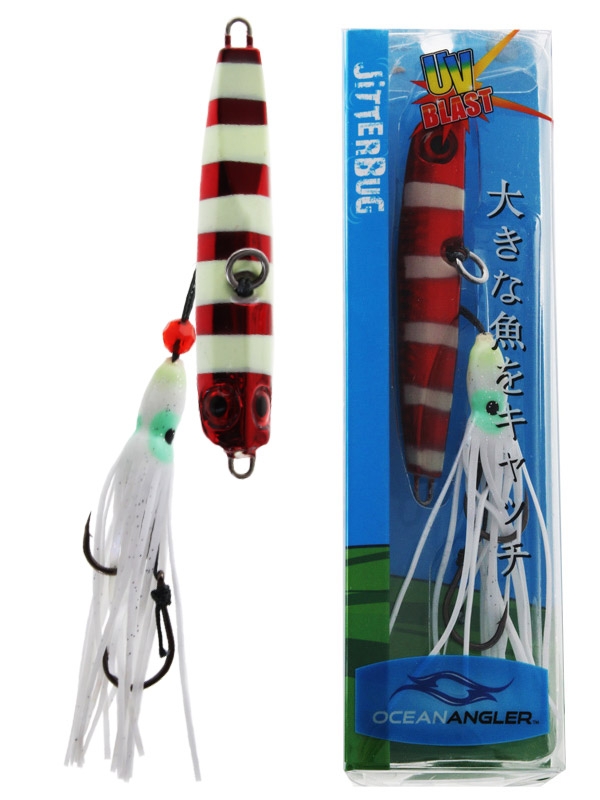 Ocean Angler Jitterbug Inchiku Lure Red Flash Glow 60g