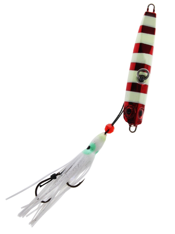 Ocean Angler Jitterbug Inchiku Lure Red Flash Glow 60g