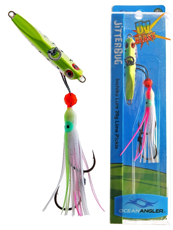 Ocean Angler Jitterbug Inchiku Lure 20g Lime Pickle