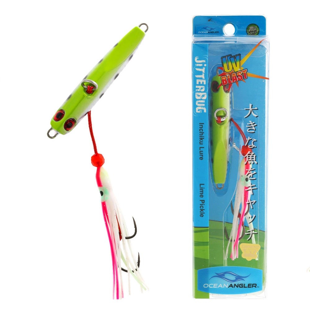 Ocean Angler Jitterbug Inchiku Lure 80g Lime Pickle