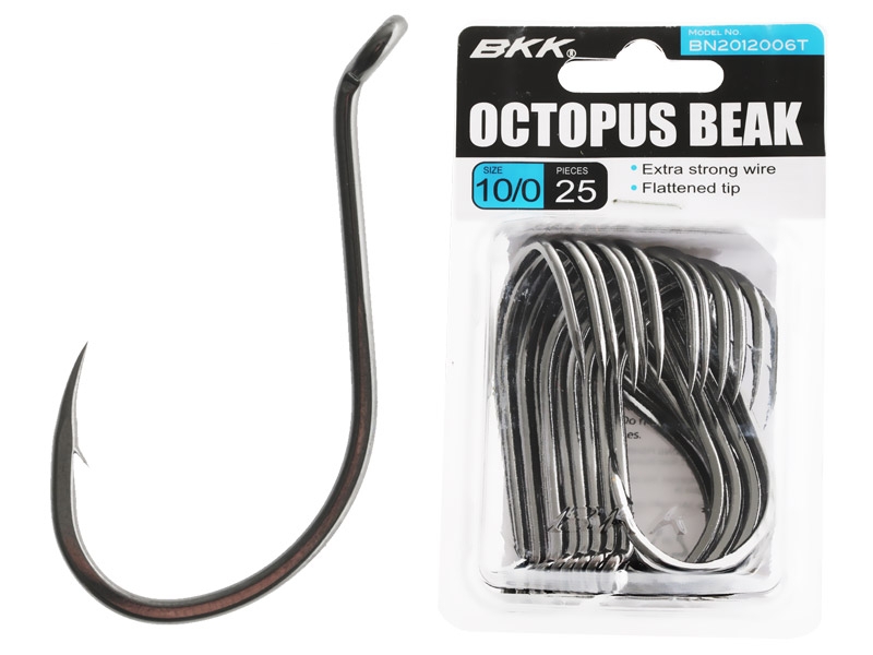 BKK Octopus Beak Hooks Black Nickel Bulk Pack 10 Qty 25