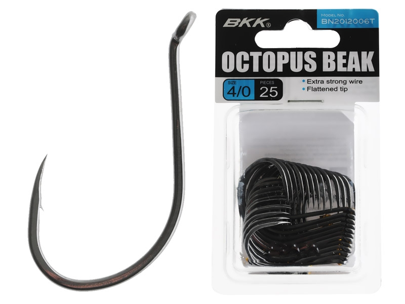 BKK Octopus Beak Hooks Black Nickel Bulk Pack 4/0 Qty 25