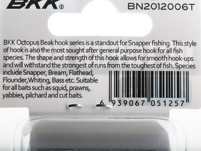 BKK Octopus Beak Hooks Black Nickel Bulk Pack Qty 25