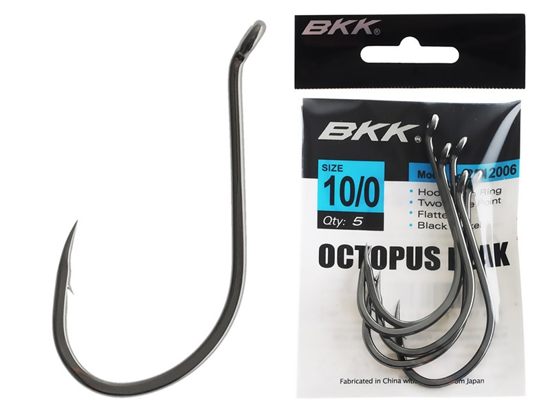 BKK Octopus Beak Hooks Black Nickel 10/0 Qty 5