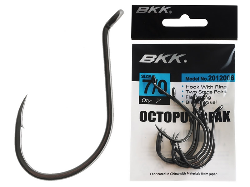 BKK Octopus Beak Hooks Black Nickel 7/0 Qty 7