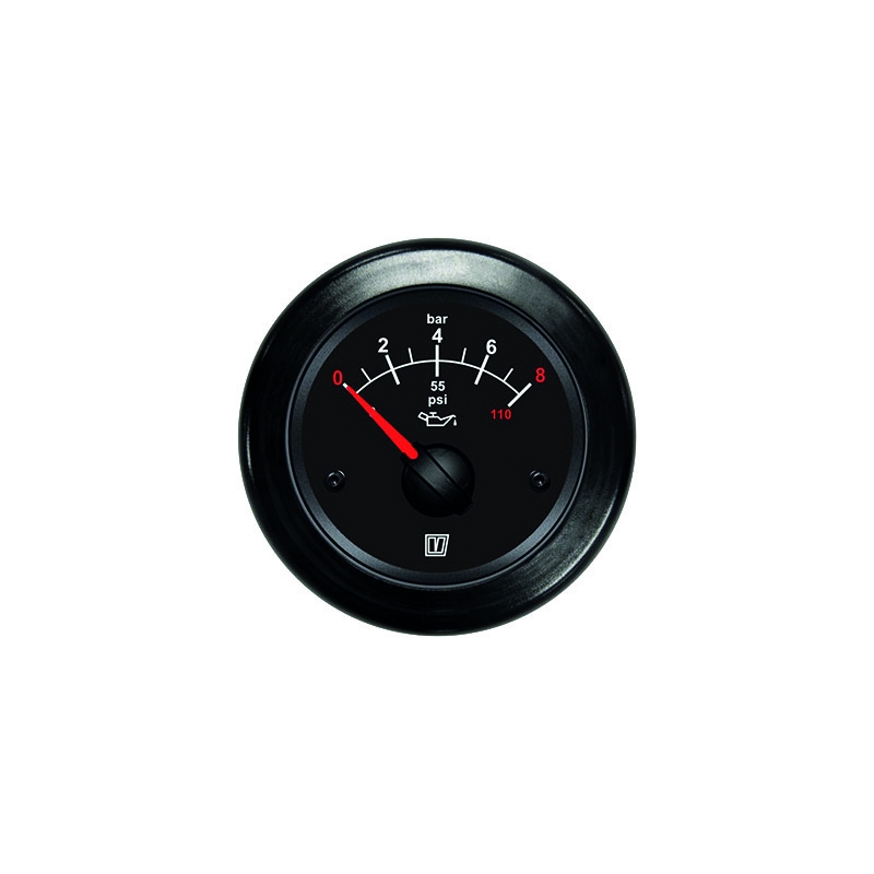 VETUS Oil Pressure Gauge 12/24V 52mm Black