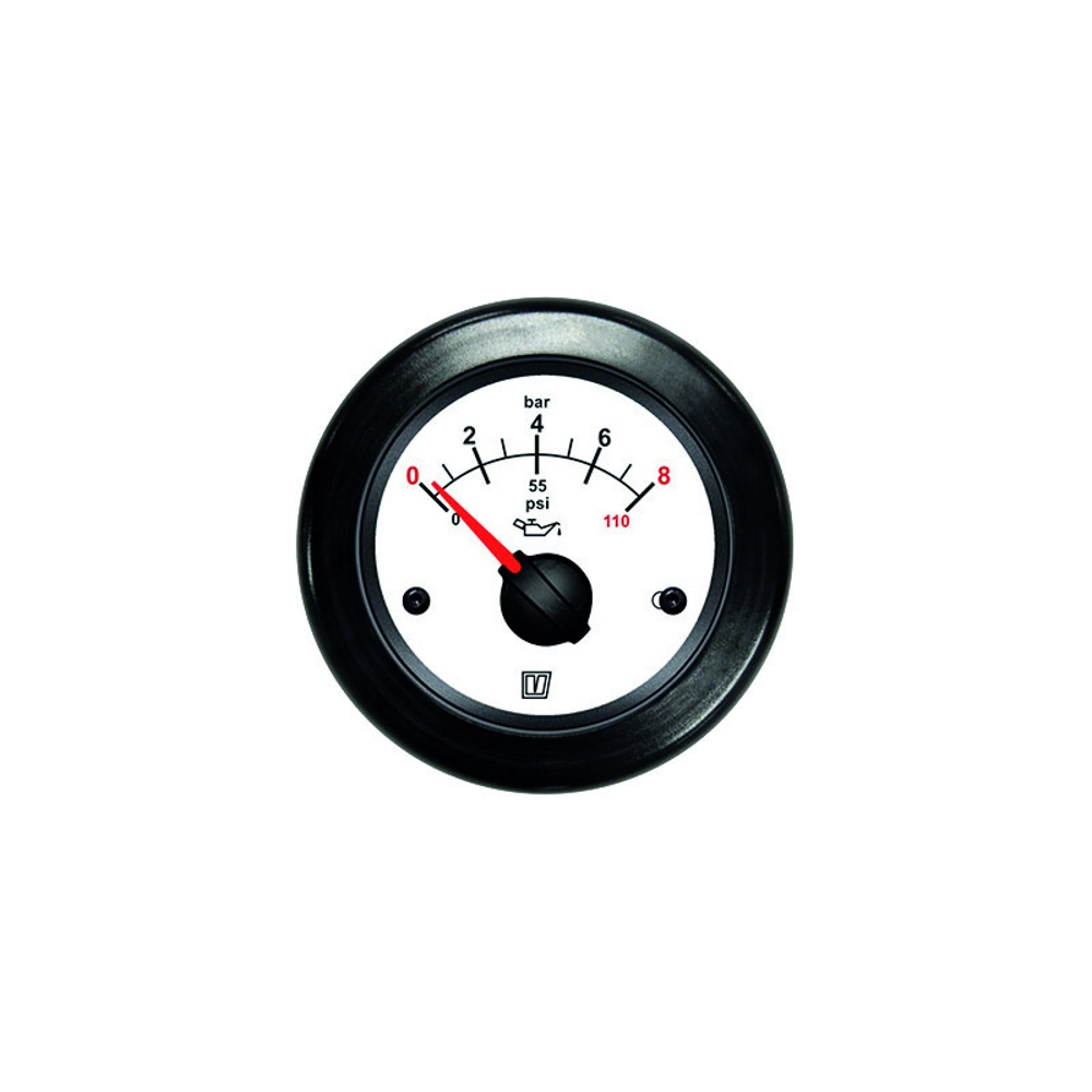 VETUS Oil Pressure Gauge White 12/24V 52mm White VETUS Oil Pressure Gauge White 12/24V 52mm White