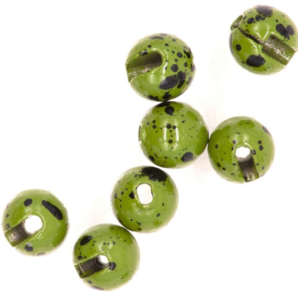Semperfli Slotted Tungsten Beads 2.8mm Mottled Olive Qty 10