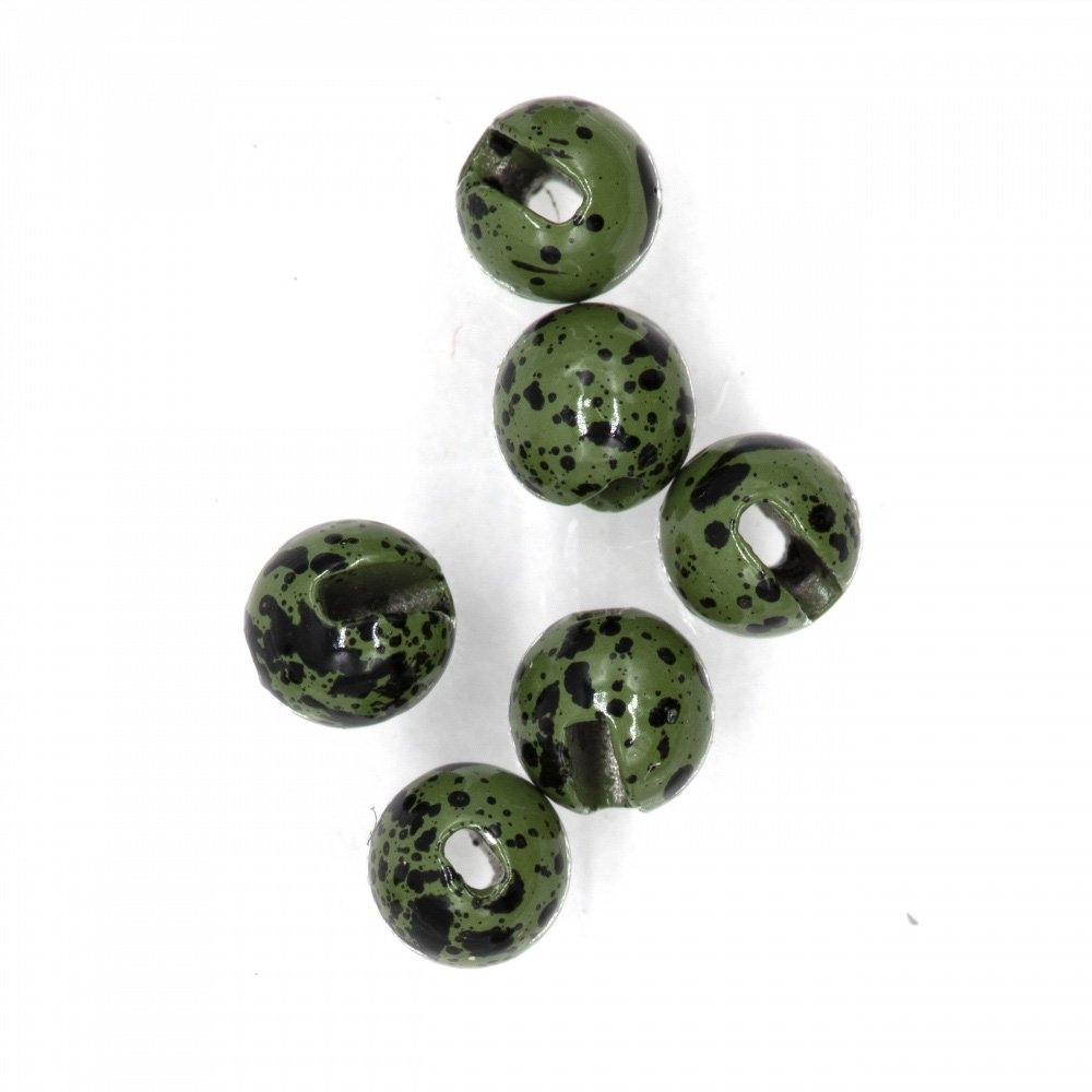 Semperfli Slotted Tungsten Beads 3.3mm Mottled Olive Qty 10