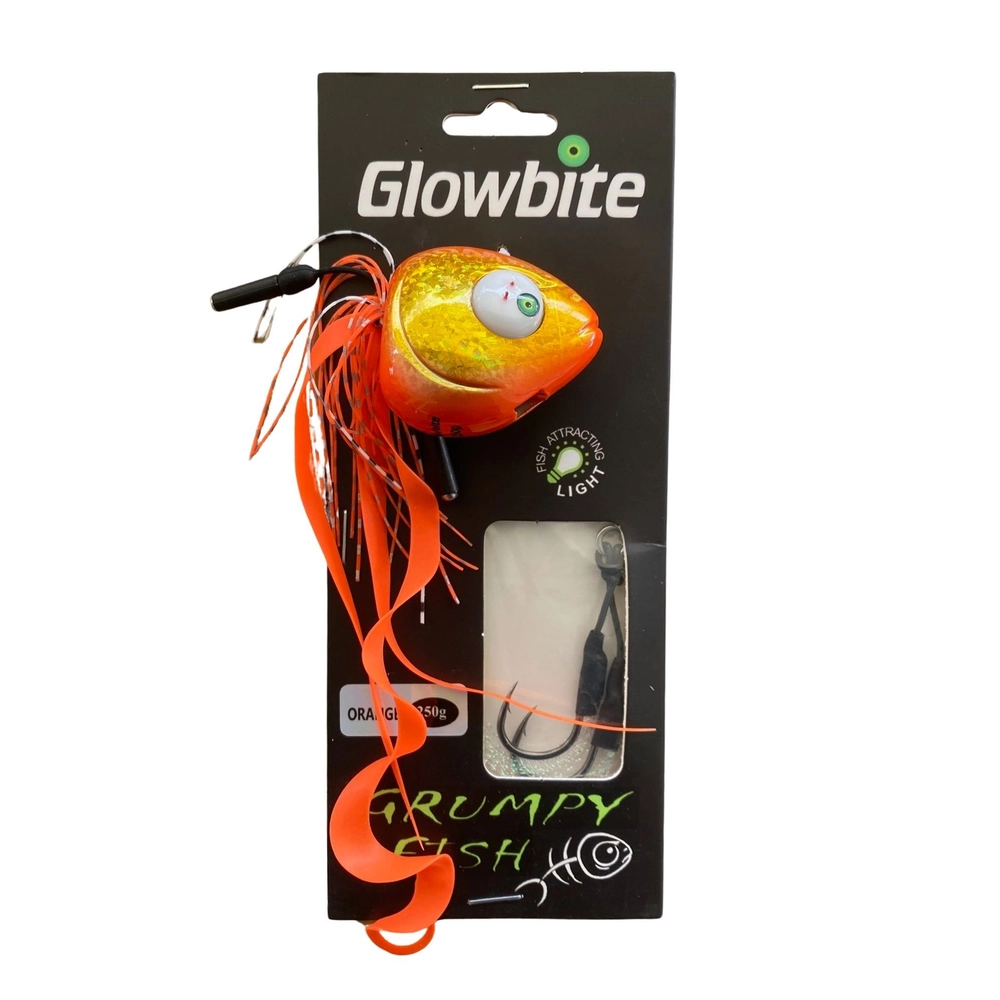 Glowbite Sumo Grumpy Fish Slider Lure 250g Orange Slider