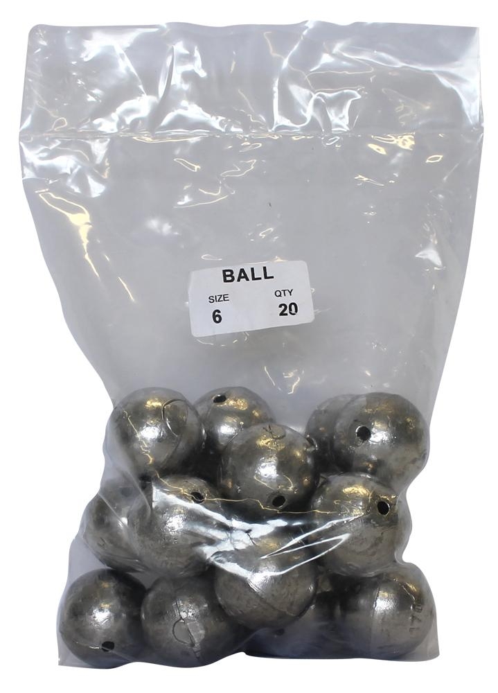 Ball Sinkers Bulk Pack 6oz Qty 20
