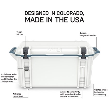 OtterBox Venture 65 Chilly Bin Cooler 61.5L White/Blue