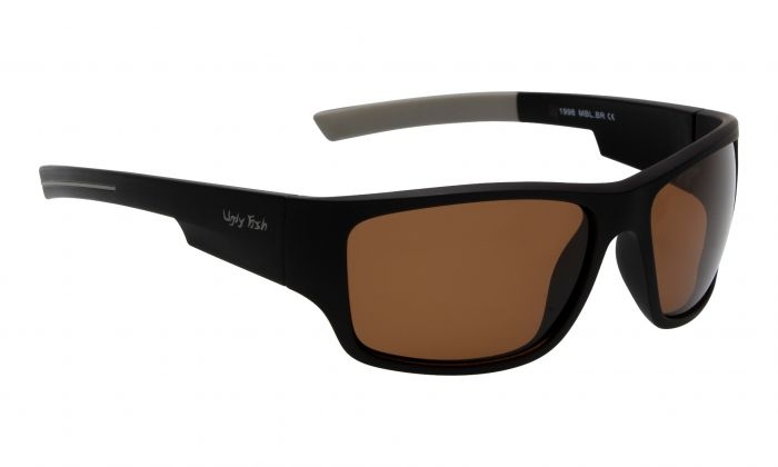 Ugly Fish P1996 Polarised Sunglasses Matte Black Frame Brown Lens