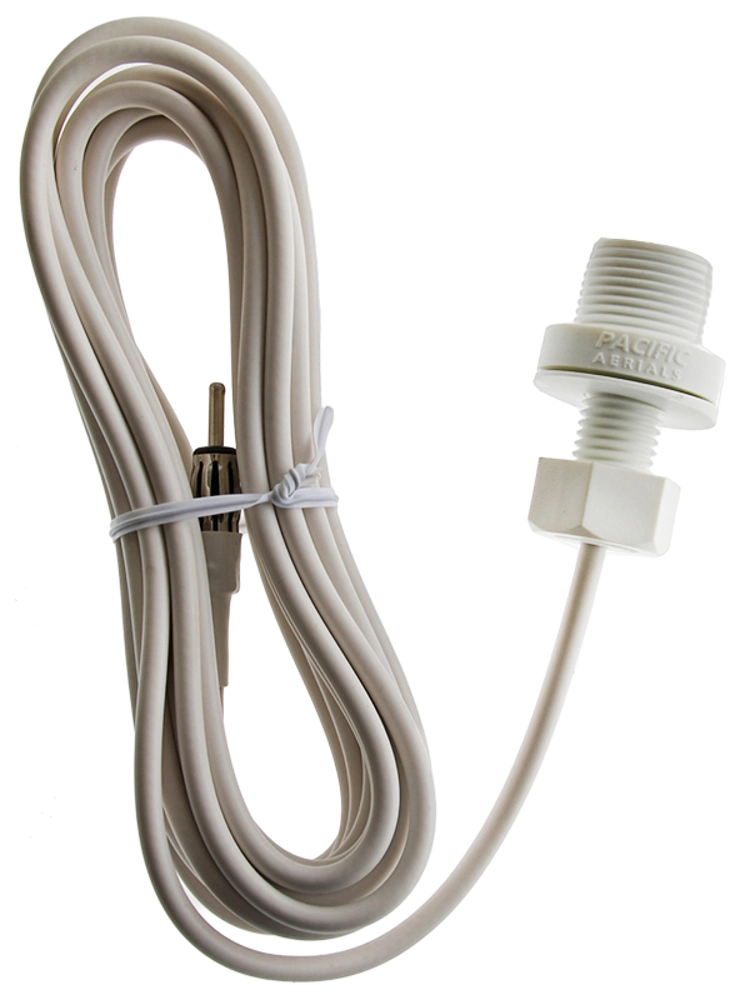 Pacific Aerials SeaMaster Pro Through Deck AM/FM Antenna Mount with Cable White Pacific Aerials SeaMaster Pro Through Deck AM/FM Antenna Mount with Cable White