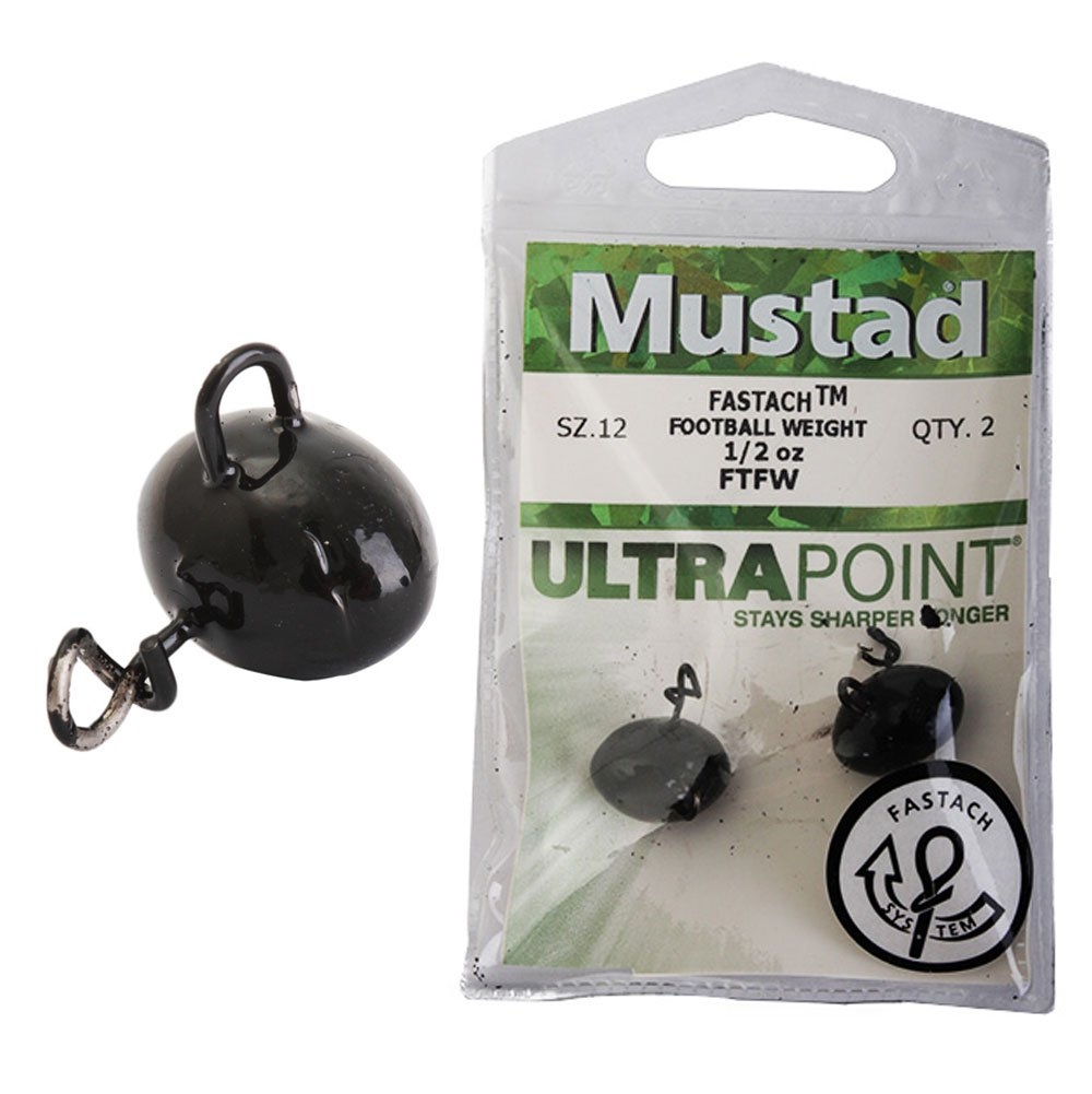 Mustad Fastach Football Jig Head Weights 1/2oz Qty 2