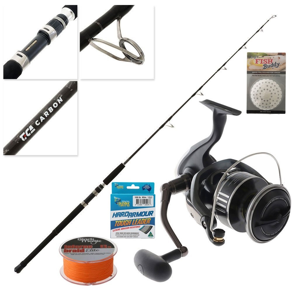 Daiwa 18000 MQ TiCa Carbon Kingfish Jig Spin Combo with Braid 5ft 5in 300g PE4-8 1pc